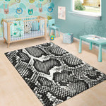 Black And White Snakeskin Print Area Rug