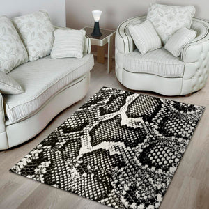 Black And White Snakeskin Print Area Rug