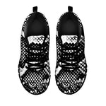 Black And White Snakeskin Print Black Sneakers