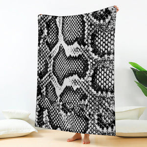 Black And White Snakeskin Print Blanket