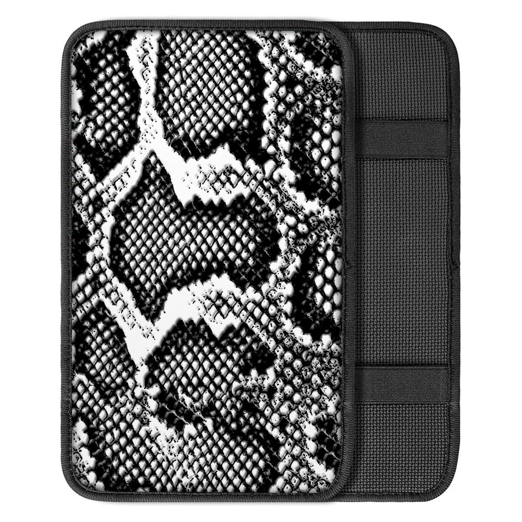 Black And White Snakeskin Print Car Center Console Cover