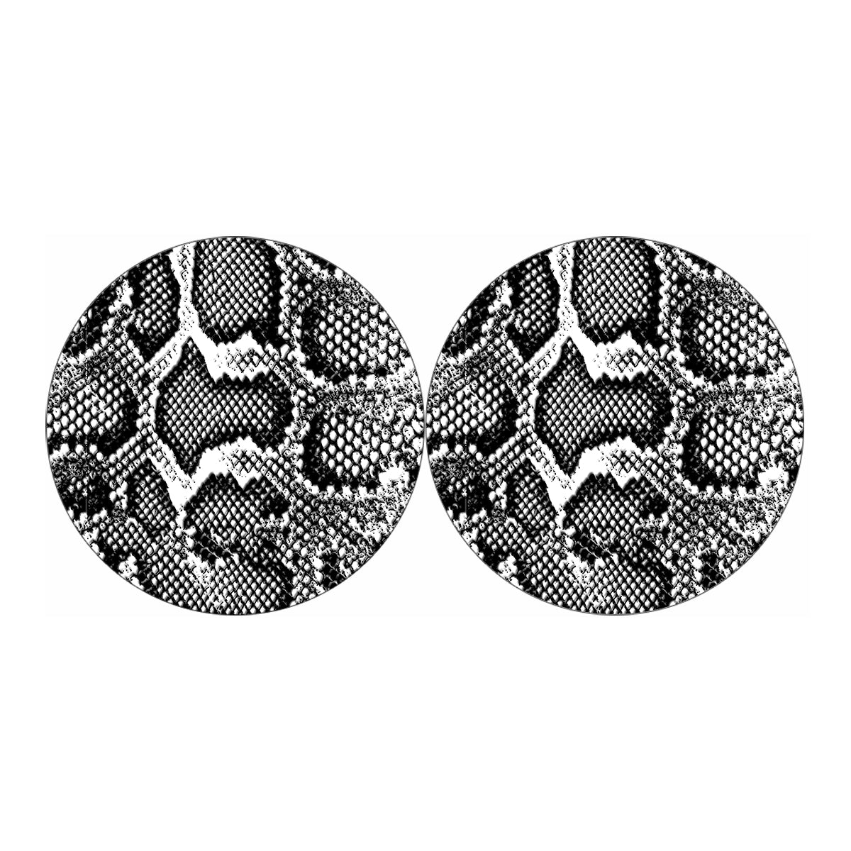 Black And White Snakeskin Print Car Coasters