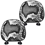Black And White Snakeskin Print Car Headrest Covers