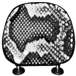 Black And White Snakeskin Print Car Headrest Covers