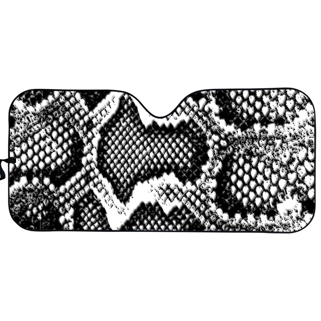 Black And White Snakeskin Print Car Sun Shade