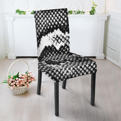 Black And White Snakeskin Print Dining Chair Slipcover