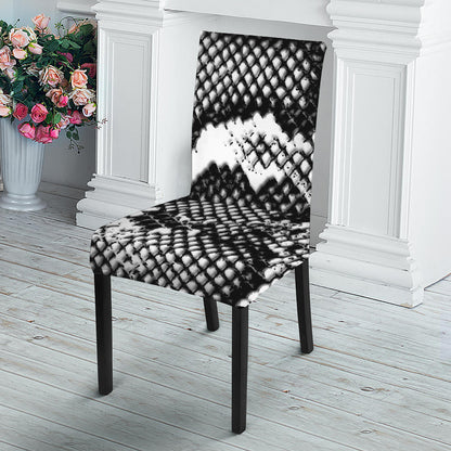 Black And White Snakeskin Print Dining Chair Slipcover