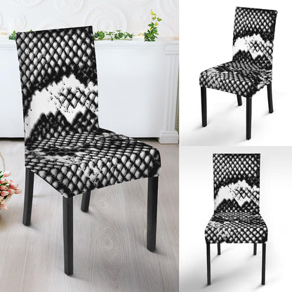 Black And White Snakeskin Print Dining Chair Slipcover
