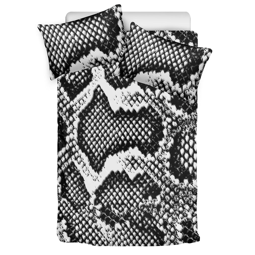 Black And White Snakeskin Print Duvet Cover Bedding Set