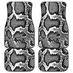 Black And White Snakeskin Print Front and Back Car Floor Mats