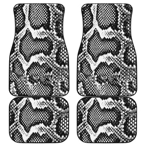 Black And White Snakeskin Print Front and Back Car Floor Mats