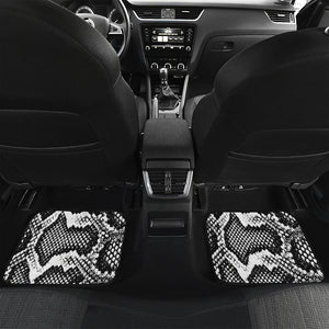 Black And White Snakeskin Print Front and Back Car Floor Mats