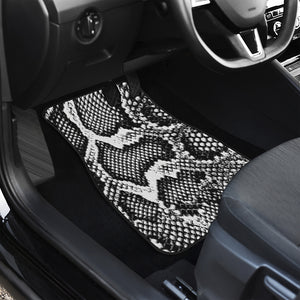 Black And White Snakeskin Print Front and Back Car Floor Mats