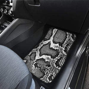 Black And White Snakeskin Print Front and Back Car Floor Mats