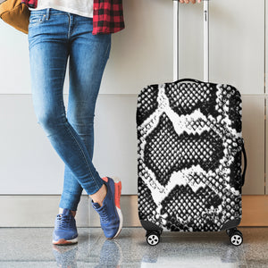 Black And White Snakeskin Print Luggage Cover