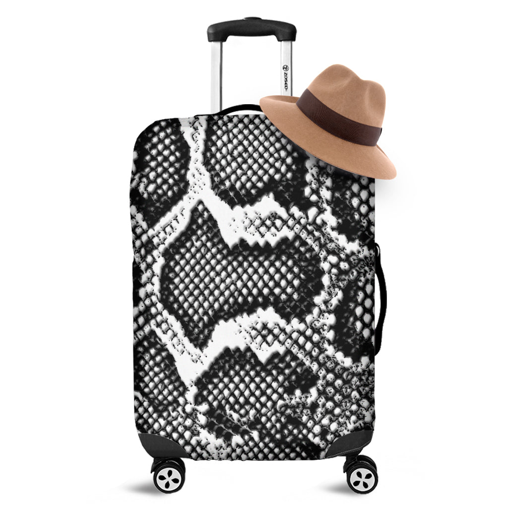 Black And White Snakeskin Print Luggage Cover