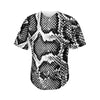 Black And White Snakeskin Print Men's Baseball Jersey