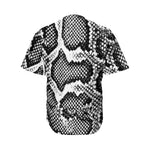 Black And White Snakeskin Print Men's Baseball Jersey