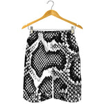 Black And White Snakeskin Print Men's Shorts