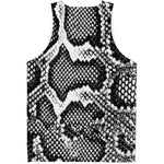 Black And White Snakeskin Print Men's Tank Top