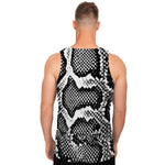 Black And White Snakeskin Print Men's Tank Top