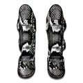 Black And White Snakeskin Print Muay Thai Shin Guards