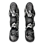 Black And White Snakeskin Print Muay Thai Shin Guard