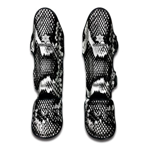 Black And White Snakeskin Print Muay Thai Shin Guard