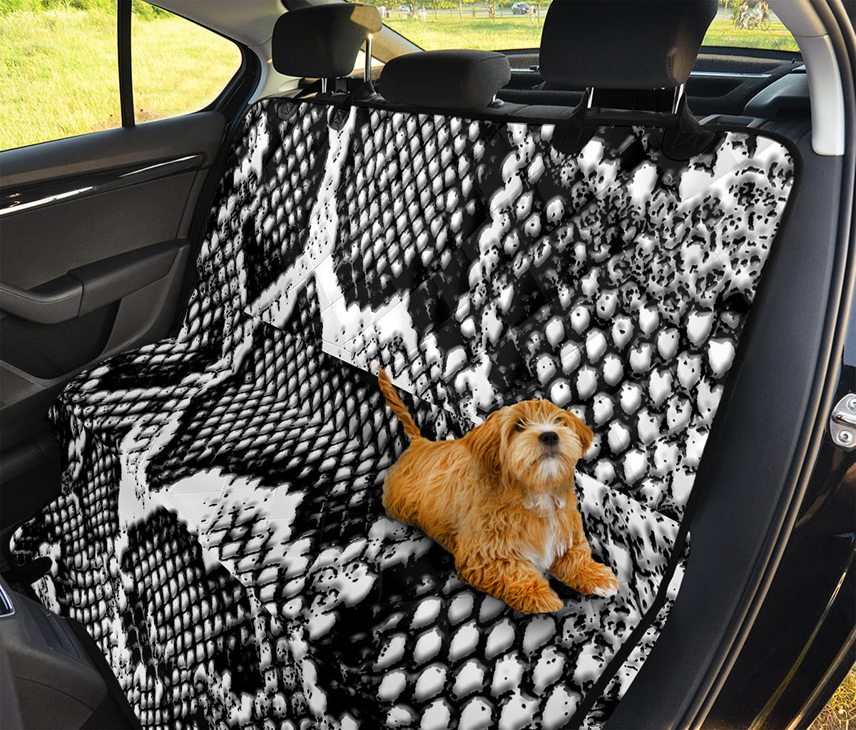 Black And White Snakeskin Print Pet Car Back Seat Cover