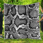 Black And White Snakeskin Print Quilt