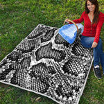 Black And White Snakeskin Print Quilt