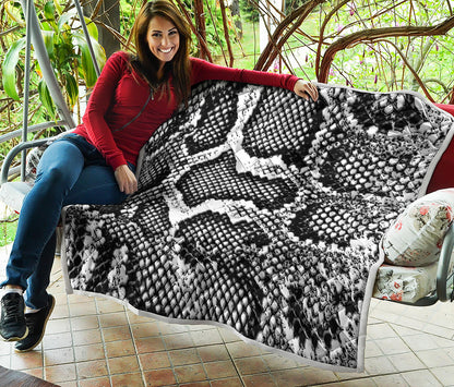 Black And White Snakeskin Print Quilt