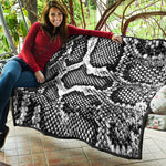 Black And White Snakeskin Print Quilt
