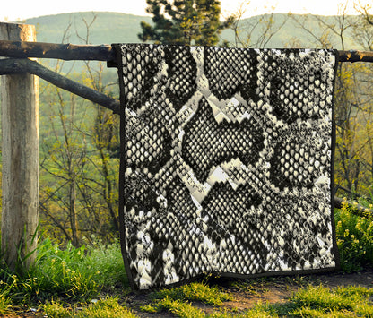 Black And White Snakeskin Print Quilt