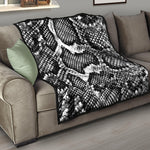 Black And White Snakeskin Print Quilt