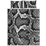 Black And White Snakeskin Print Quilt Bed Set