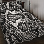 Black And White Snakeskin Print Quilt Bed Set