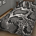 Black And White Snakeskin Print Quilt Bed Set