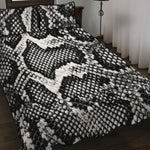 Black And White Snakeskin Print Quilt Bed Set