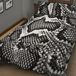 Black And White Snakeskin Print Quilt Bed Set