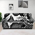 Black And White Snakeskin Print Sofa Cover