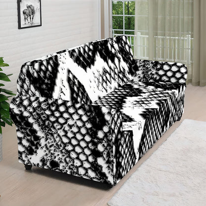Black And White Snakeskin Print Sofa Cover