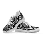 Black And White Snakeskin Print White Sneakers