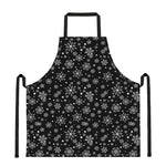 Black And White Snowflake Pattern Print Apron