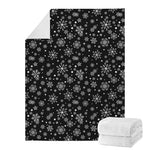 Black And White Snowflake Pattern Print Blanket