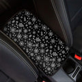 Black And White Snowflake Pattern Print Car Center Console Cover