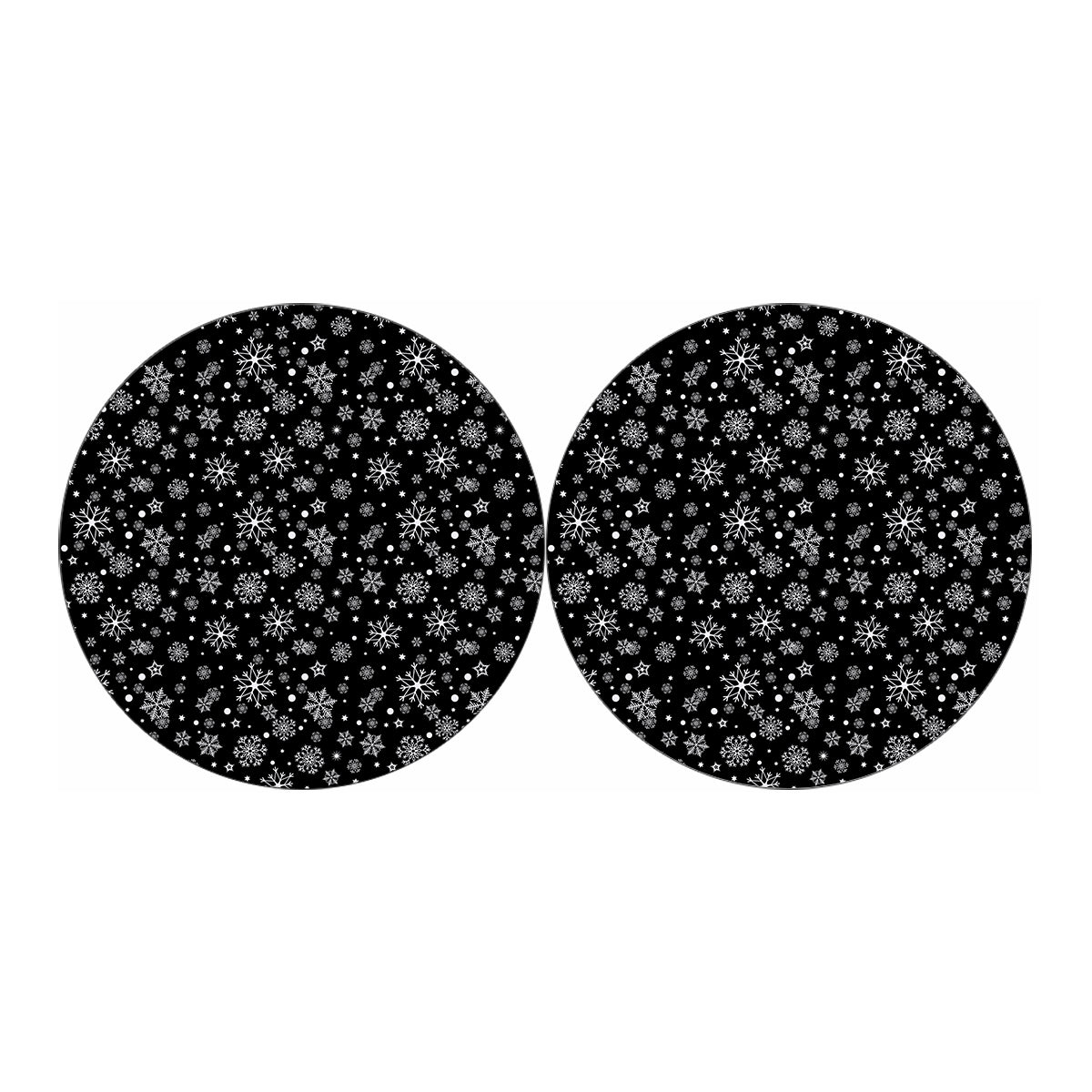 Black And White Snowflake Pattern Print Car Coasters