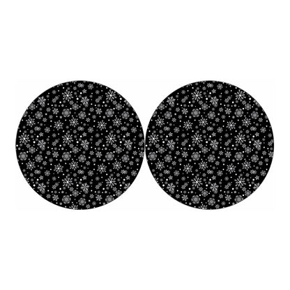 Black And White Snowflake Pattern Print Car Coasters