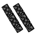 Black And White Snowflake Pattern Print Car Seat Belt Covers