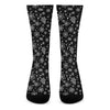 Black And White Snowflake Pattern Print Crew Socks